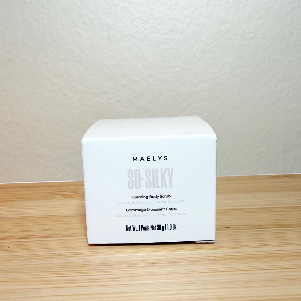 MAËLYS SO-SILKY Foaming Body Scrub 30g 1.0oz Colloidal Oatmeal Raspberry Oil NEW